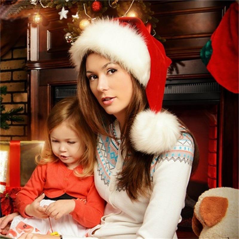 Изображение товара: Рождественская мягкая шляпа Санта Клаус рождественские вечерние принадлежности рождественские украшения для дома Navidad рождественские подарки с новым годом 2121