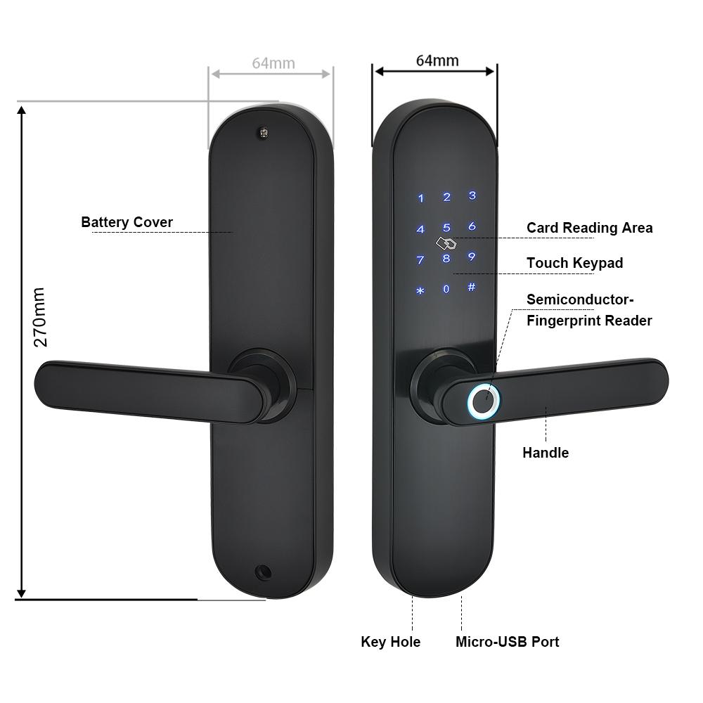 Изображение товара: Wi-Fi умный дверной замок, биометрический замок отпечатков пальцев с приложением TUYA