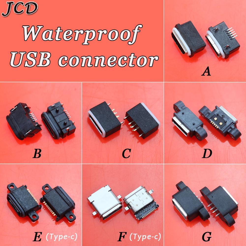 Изображение товара: JCD 1 шт. водонепроницаемый разъем Type-C зарядное гнездо, порт USB 2,0 jack штекер питания, док-станции SMT DIP Female Micro USB