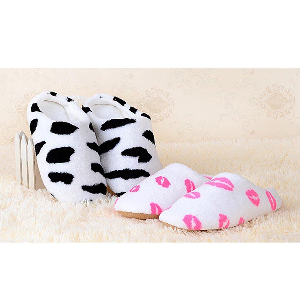 Изображение товара: Домашние теплые флисовые тапочки для девушек, зимние мягкие уютные ботинки с мультяшным рисунком, Нескользящие плюшевые слипоны, домашние тапочки