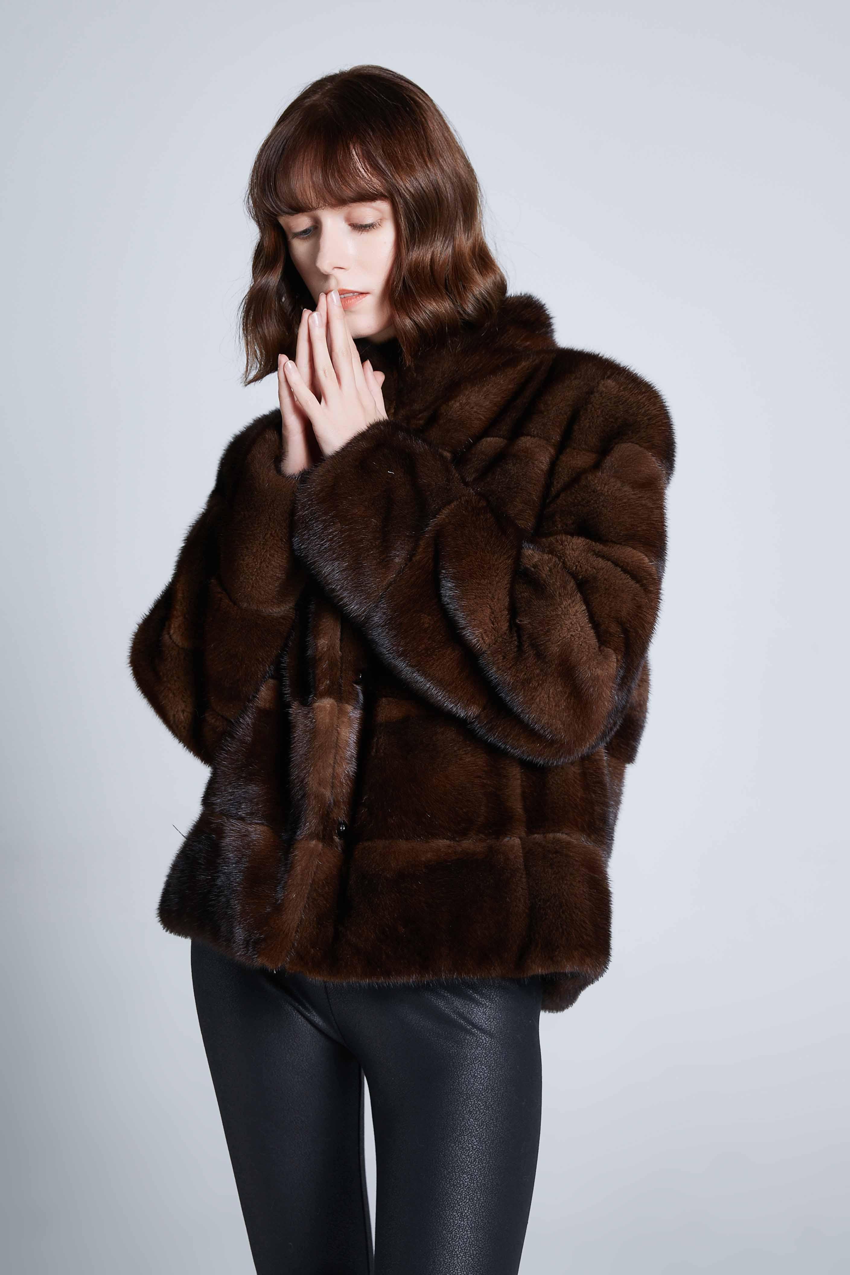 Изображение товара: Куртка Zirunking женская из натуральной норки, двусторонняя Толстая теплая зимняя верхняя одежда, короткая куртка из натуральной норки, Z202, 2020