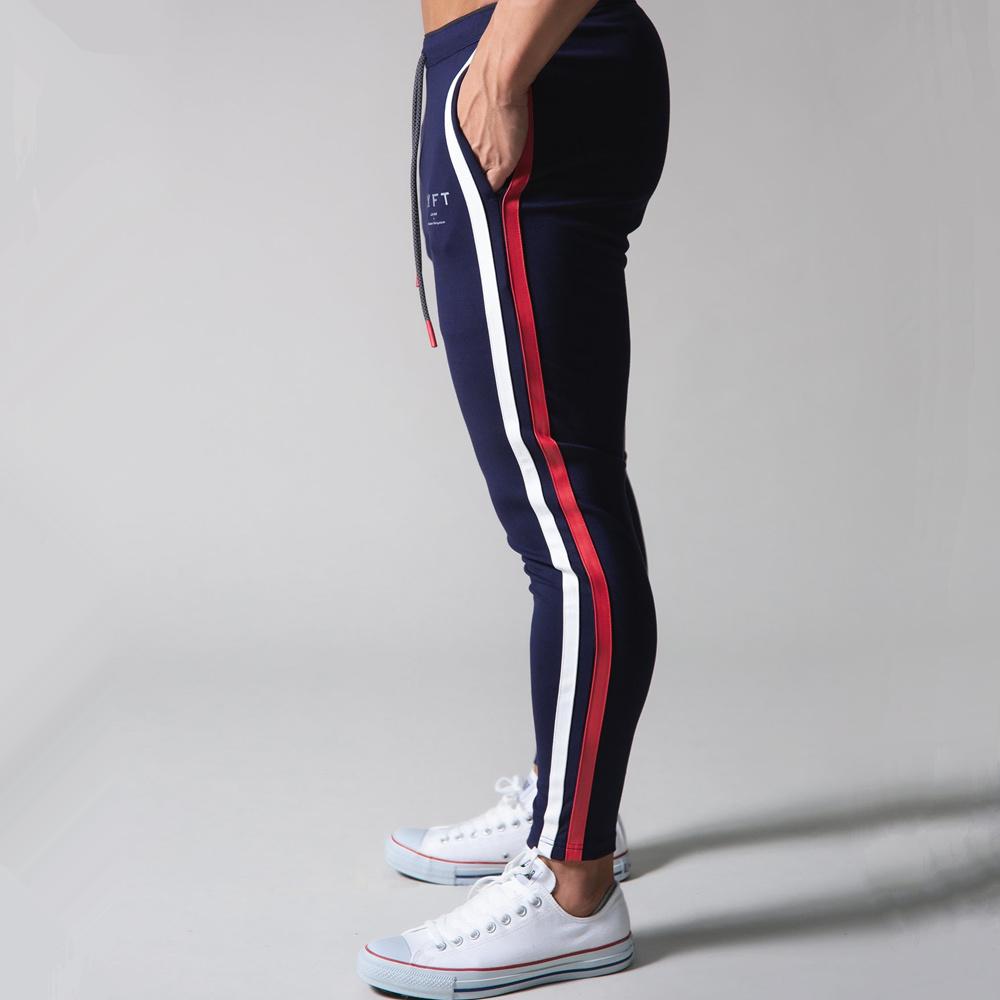 Изображение товара: Обтягивающие штаны для бега, мужские спортивные штаны для бега, хлопковые тренировочные штаны, спортивные штаны для тренажерного зала и фитнеса, мужские тренировочные штаны для бодибилдинга