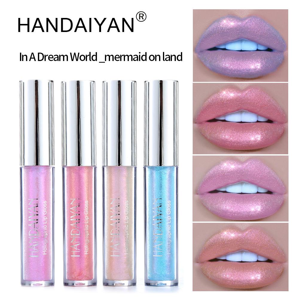 Изображение товара: HANDAIYAN, 6 цветов, поляризованный блеск для губ, стойкий водонепроницаемый и Увлажняющий блеск для губ, косметика для женского макияжа
