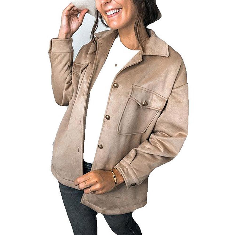 Изображение товара: Женская бархатная куртка в европейском и американском стиле с длинными рукавами и двумя карманами