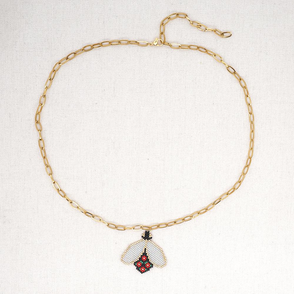 Изображение товара: Ожерелье Go2Boho с подвеской в виде пчелы Миюки, цепочка из нержавеющей стали, ювелирные изделия, богемные ожерелья, новинка 2021