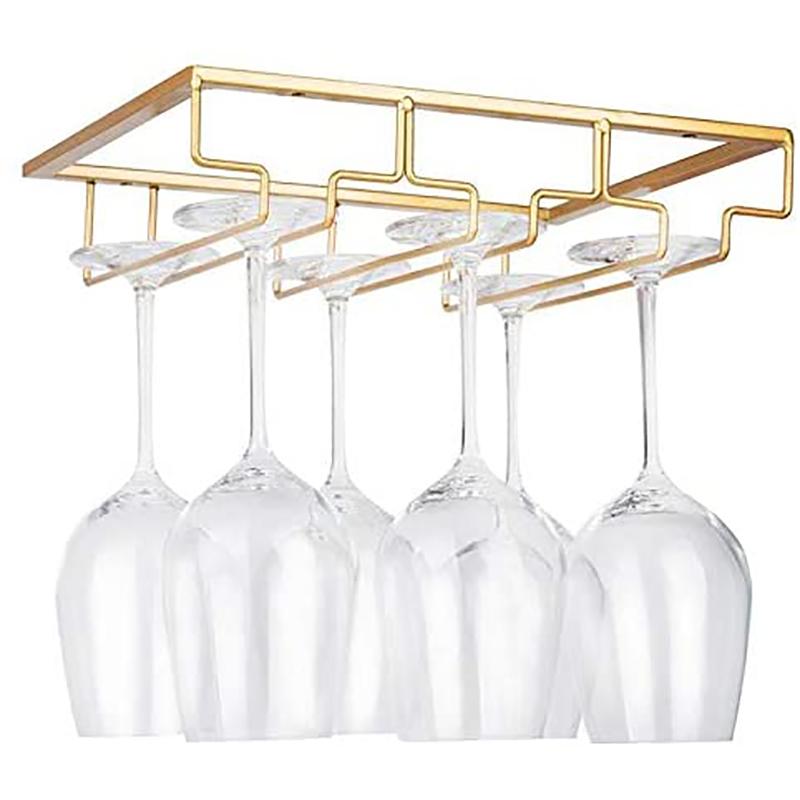 Изображение товара: 3 ряда винный Стеклянный Стеллаж под шкаф держатель для бокалов Железный винный стеклянный Органайзер стеклянный es вешалка для хранения для бара кухни