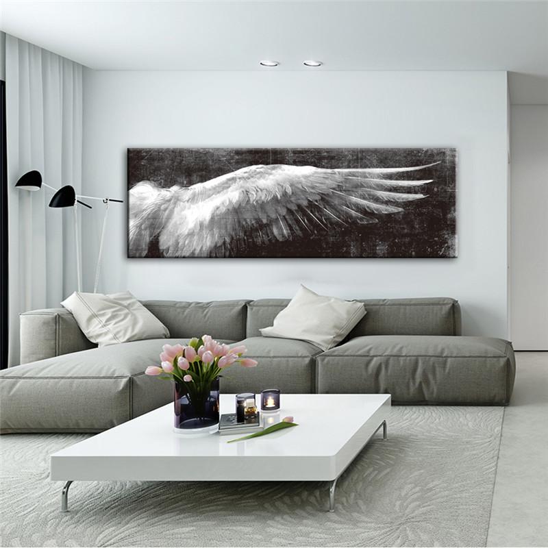 Изображение товара: Крылья ангела, винтажные настенные плакаты и принты, черно-белые настенные картины на холсте, крылья поп-арт-стена, картина для гостиной