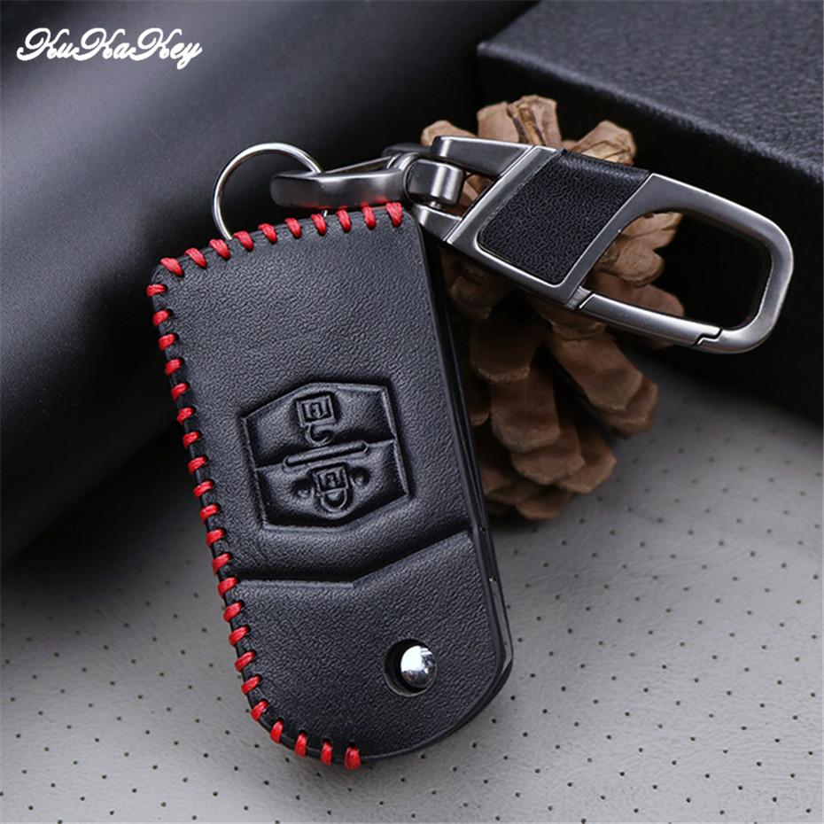 Изображение товара: Кожаный защитный чехол для автомобильного ключа с кольцом для ключей для Mazda 2 3 6 M2 M3 M5 M6 CX-5 323 626 аксессуары для интерьера автомобиля