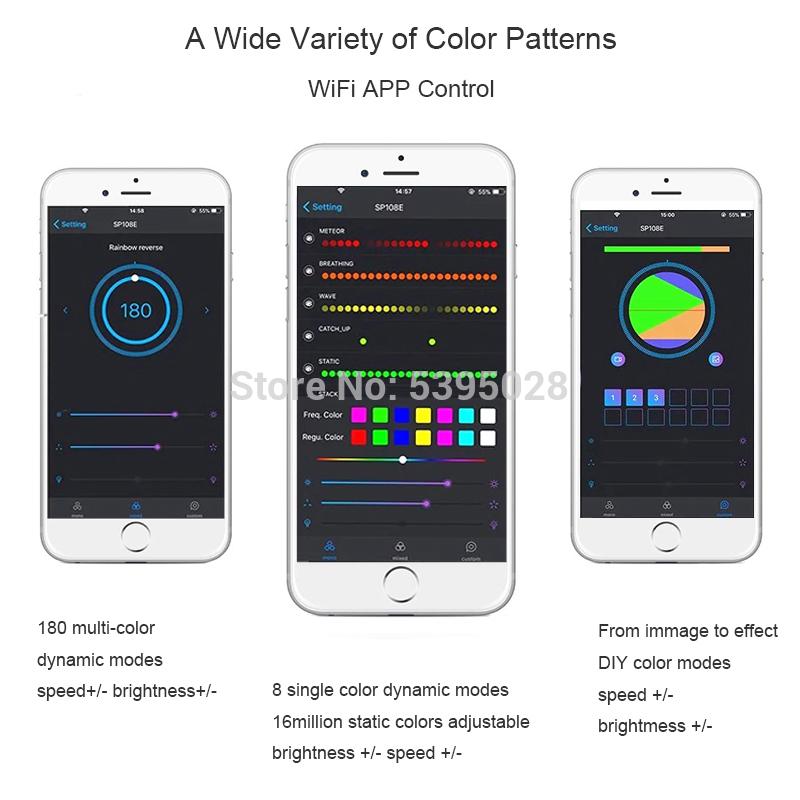 Изображение товара: Wi-Fi APP контроллер SP108E обычно используется в WS2812BWS2811SK6812 DMX512 светодиодная полоса Пиксельная лампа RGB/RGBW dc5v-24v