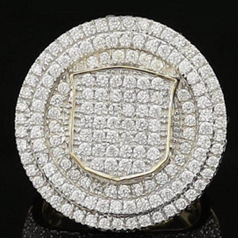 Изображение товара: Milangirl, роскошное кольцо в стиле хип-хоп, микро проложить камни, креативное кольцо с изображением значка, большие кольца для мужчин, ювелирные изделия