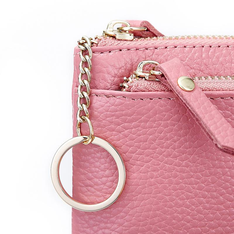 Изображение товара: Мини-кошелек из натуральной воловьей кожи GROJITOO, Модный женский кошелек на молнии, новая многофункциональная сумка для мелочи, сумка для ключей