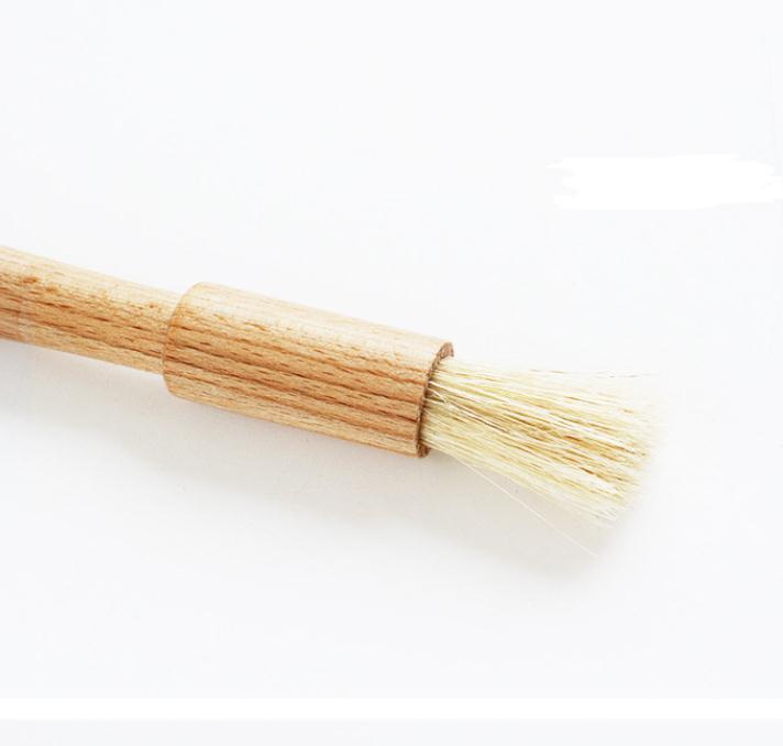 Изображение товара: Кисточка с щетиной, деревянная ручка из натурального бука, плоская, кондитерская, для выпечки, барбекю, бытовая, кухонная, для обжарки, наметка, инструмент для готовки SN, масло для барбекю