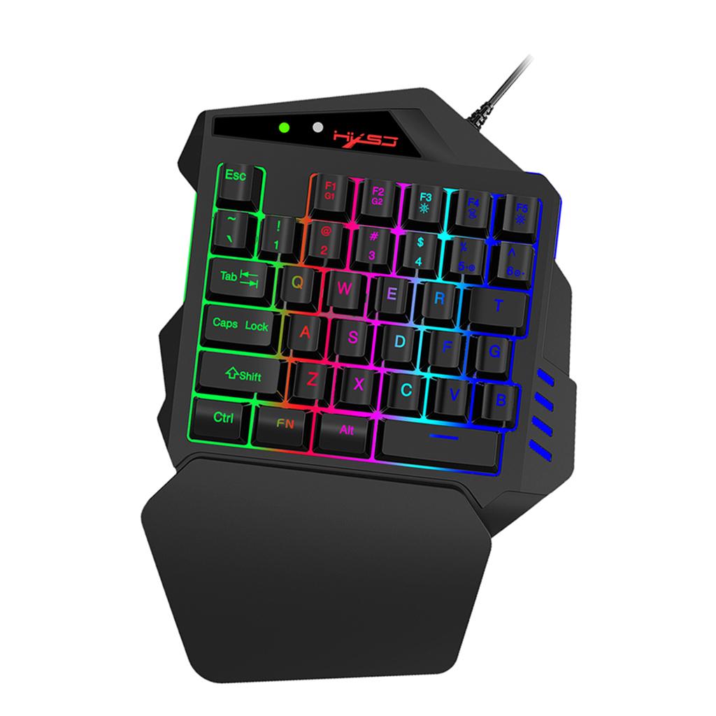 Изображение товара: Игровая RGB клавиатура для одной руки, RGB светодиодная подсветка, 35 клавиш, игровая мини-клавиатура с удобной поддержкой упора для запястья