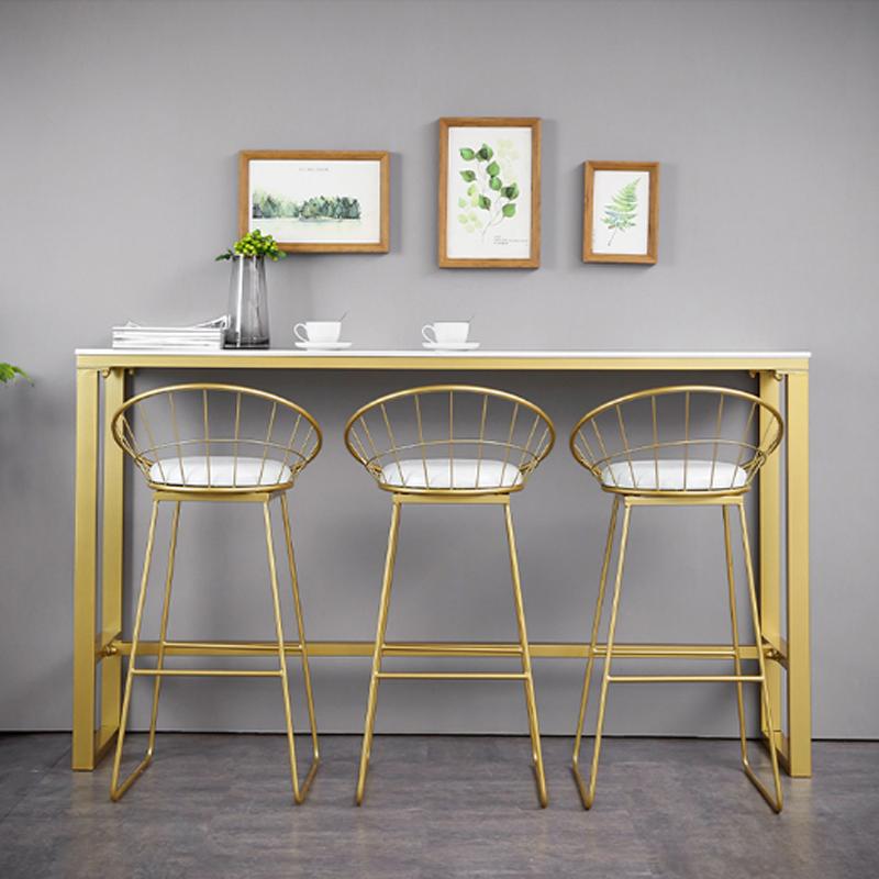Изображение товара: Стол для дома, бара, нордический высокий стол, современный простой стол для Марбл-бара, магазин Красного чая с молоком, напротив стены, длинные столы