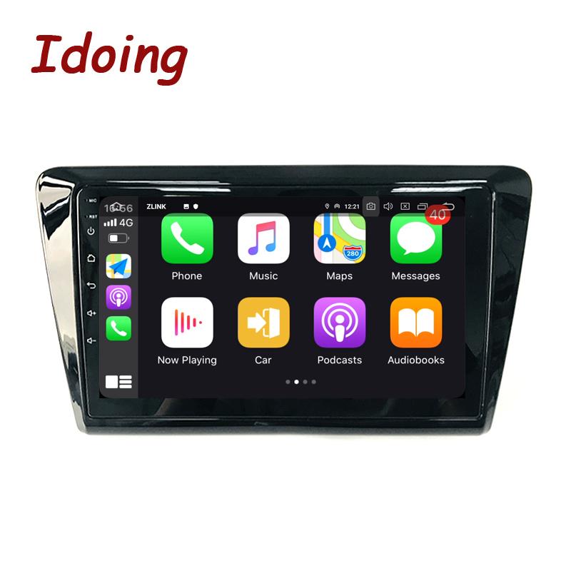 Изображение товара: Автомобильный мультимедийный плеер Idoing, автомагнитола под управлением Android, с функцией GPS-навигации, Bluetooth 5,0, для Skoda Rapid 2013-2020, типоразмер 2 Din