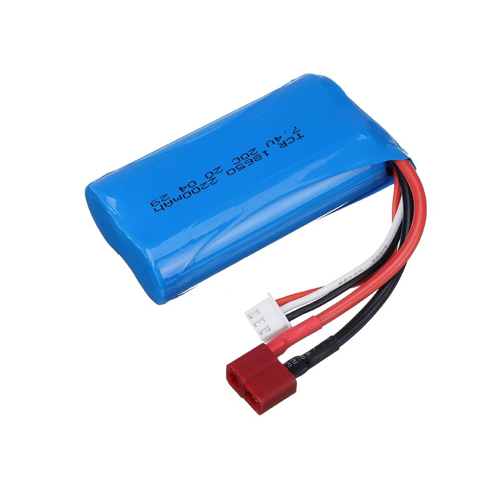 Изображение товара: 2s 7,4 V 2200mah lipo батарея 18650 для Q46 Wltoys 10428 /12428/12423 RC автозапчасти 7,4 V перезаряжаемая батарея T вилка