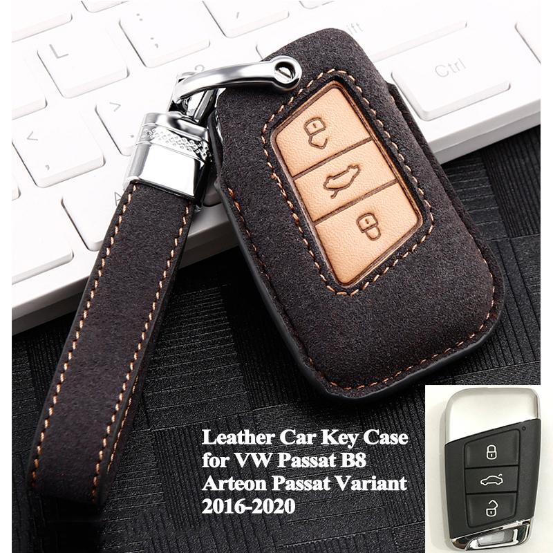 Изображение товара: Чехол для автомобильного ключа из натуральной кожи, 1 шт., чехол, аксессуары для стайлинга VW Volkswagen Passat B8 Arteon Passat, вариант 2016-2020