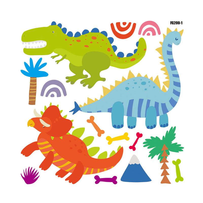 Изображение товара: Мультяшные динозавры настенные наклейки съемные милые животные динозавры настенные наклейки для детской комнаты гостиная детский Декор