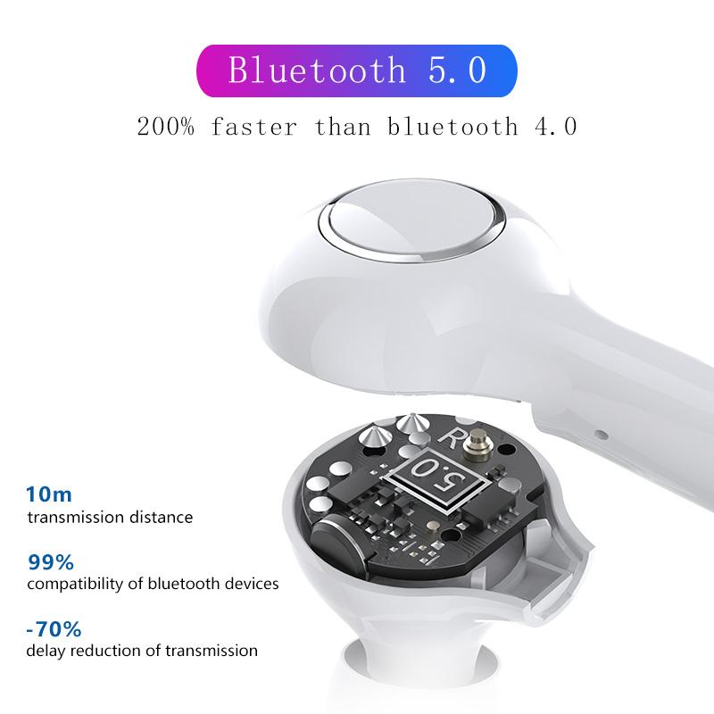 Изображение товара: Миниатюрные наушники-вкладыши Bluetooth 5,0, Hi-Fi беспроводные наушники, гарнитура с микрофоном, спортивные наушники, гарнитура с стерео звуком для Samsung, LG