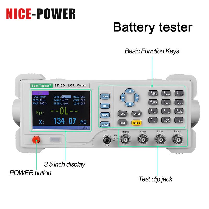 Изображение товара: ET4501 настольный цифровой настольный LCR измеритель сопротивления емкости сопротивление индуктивности 10 кГц 20 кГц 100 кГц