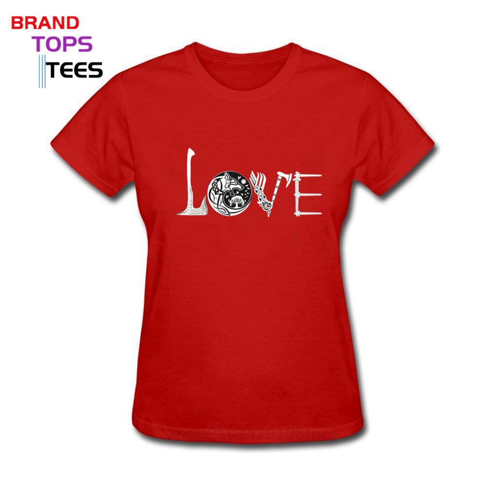 Изображение товара: Женская футболка с топором викингов, Винтажная футболка с сердцем викингов, футболка с одином