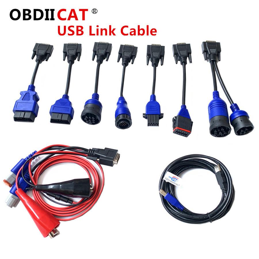 Изображение товара: OBDIICAT USB Link полный набор кабелей для грузовика 125032 Добавить Bluetooth тяжелых грузовиков диагностический инструмент кабели