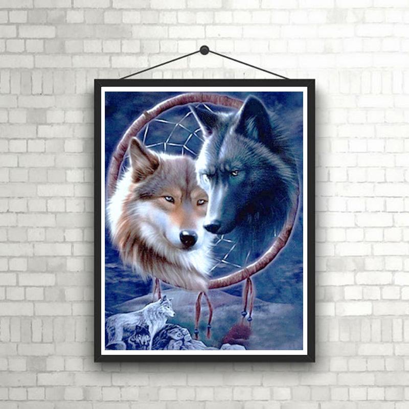 Изображение товара: Wolf DIY 5D Diamond Painting Full Square/Round Rhinestone Paintings Animal Diamond Embroidery Cross Stitch Wall Art Home Decor