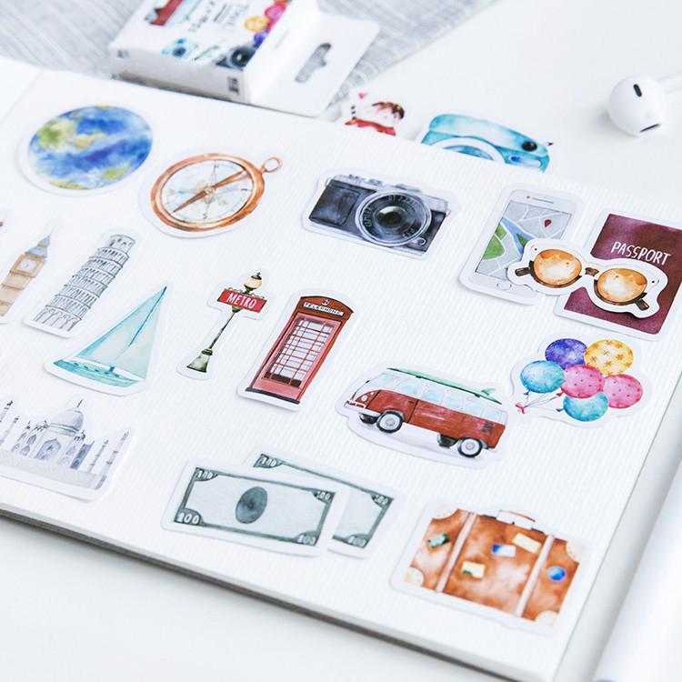 Изображение товара: 45 шт./упак. Kawaii Cute Travel Car мини-наклейки альбом дневник в стиле Скрапбукинг Label Канцтовары, школьные принадлежности n670