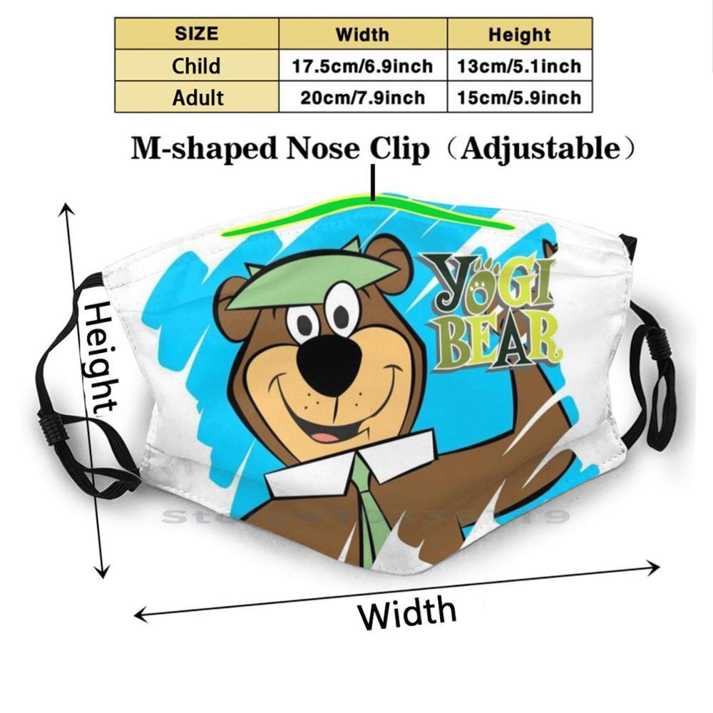 Изображение товара: Йоги медведь. Рубашка, наклейка, маска, кружка. .. Многоразовая маска для рта с фильтром Pm2.5 для детей, мультяшный медведь Yogi Teenysophia