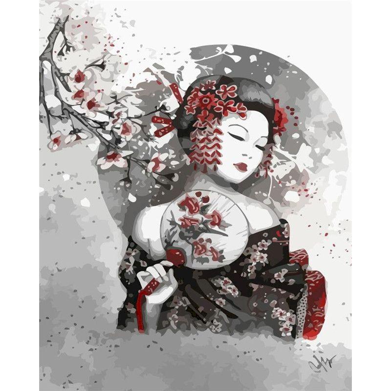 Изображение товара: GATYZTORY краска по номерам Японская женщина Ручная Краска ed краска ing Art подарок DIY картинки по номерам на холсте украшение для дома