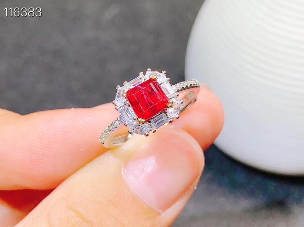 Изображение товара: KJJEAXCMY, Изящные Ювелирные изделия, имитация серебра, кольцо с натуральным Рубином, популярное кольцо для девушек, тест на поддержку