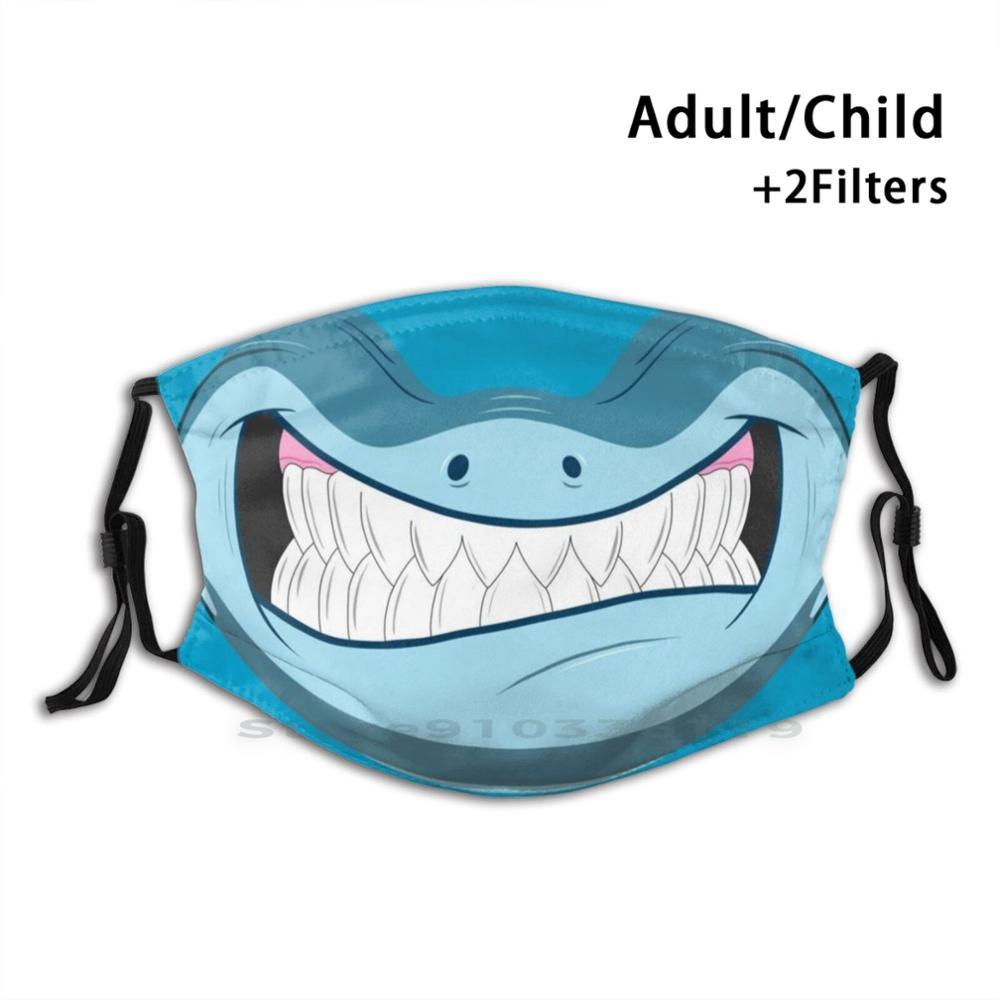 Изображение товара: Акула маска для лица с изображением рта печати многоразовый Pm2.5 фильтр DIY маска для лица для маленьких детей S забавных акул уход за кожей лица с принтом «зубы акулы Акула живая природа нос