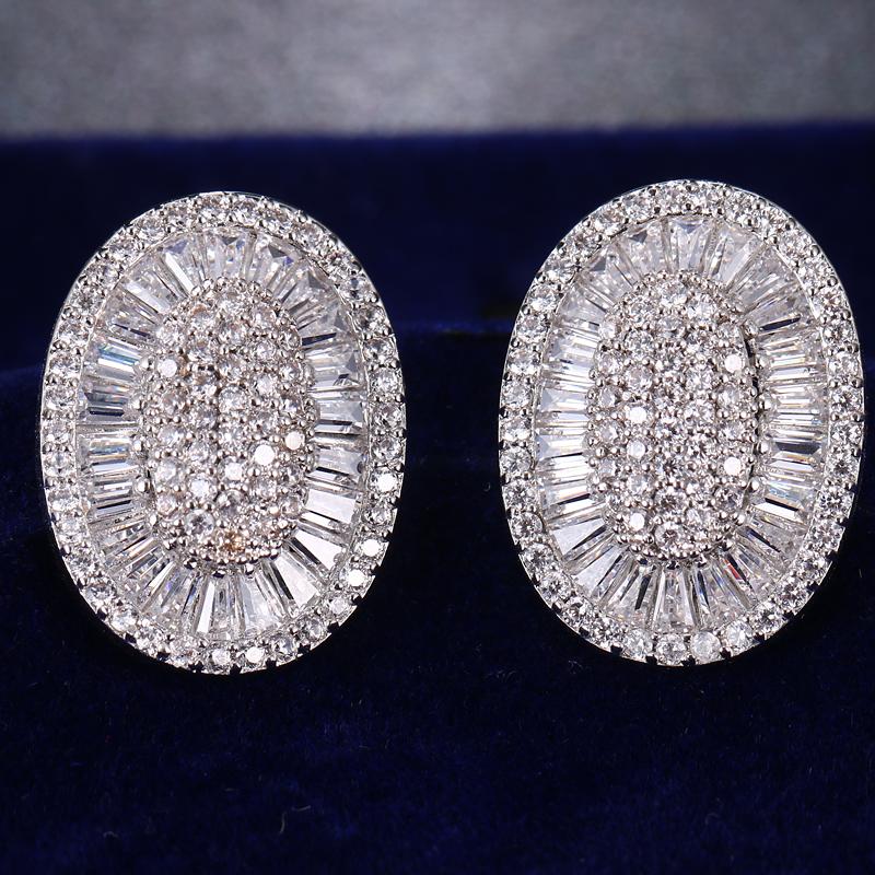 Изображение товара: Благородные романтические ювелирные изделия с кристаллами в классическом стиле, круглые серьги для женщин, простые свадебные украшения на выбор