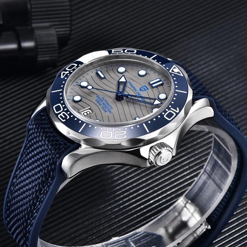 Изображение товара: Новинка 2022, синие мужские часы PAGANI DESIGN, механические часы для мужчин, Роскошные автоматические часы, мужские часы NH35 100M, водонепроницаемые мужские часы