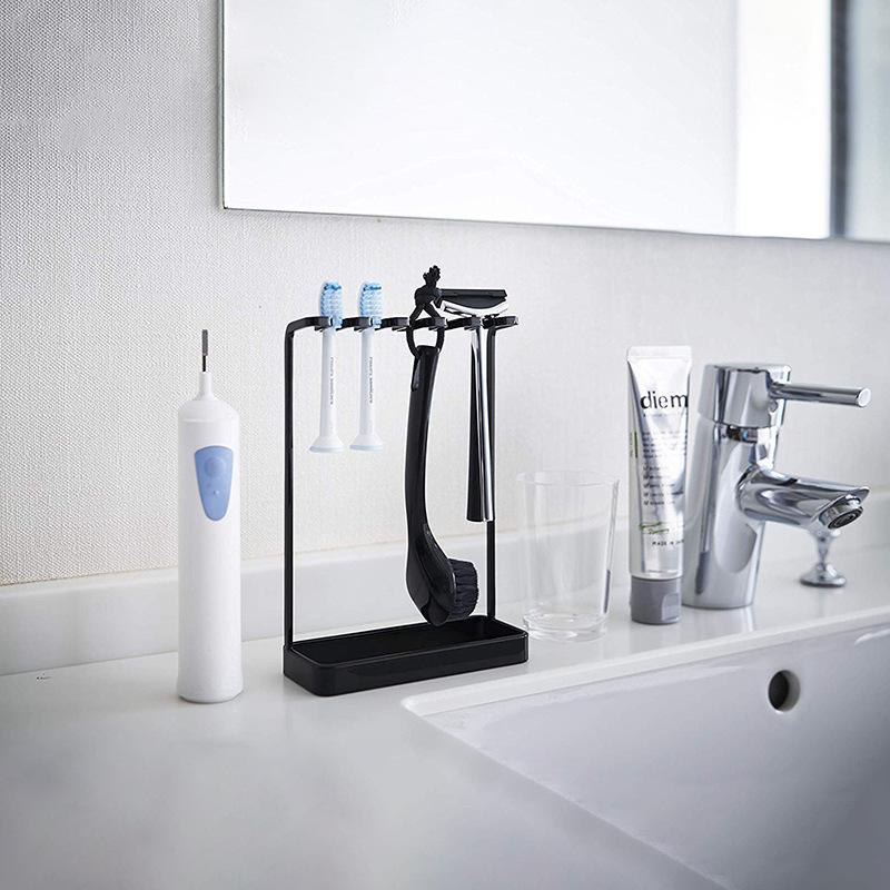 Изображение товара: Металлический держатель для электрической зубной щетки, полка для ванной, стойка-органайзер для хранения, Многофункциональная вешалка, аксессуары для дома