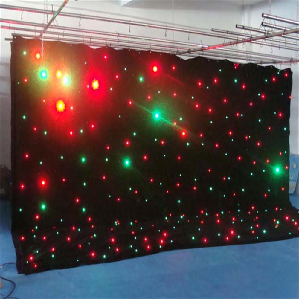 Изображение товара: Сценический фон 3 м x 6 м светодиодный звездный занавес RGBW/RGB цветной светодиодный сценический фон Светодиодная звезда ткань для свадебного украшения