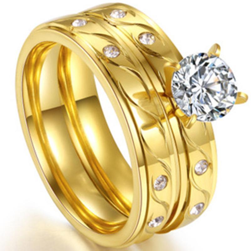 Изображение товара: Milangirl Перидот кольцо AAA белый цирконий 2/шт кольцо Женское Обручальное кольцо ювелирные изделия циркониевые кольца