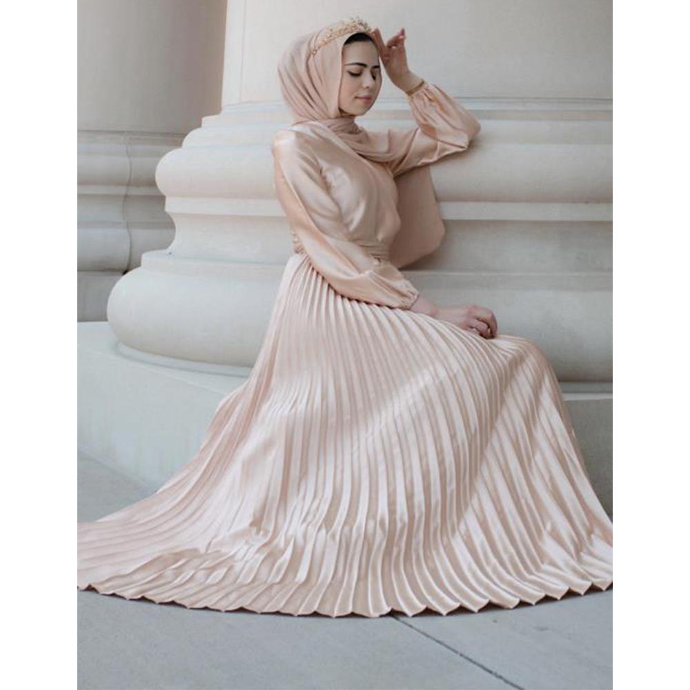 Изображение товара: Плиссированное длинное платье Дубай мусульманское лоскутное абайя исламский арабский джилбаб женское исламское платье Рамадан v-образный вырез турецкий Средний Восток Новое