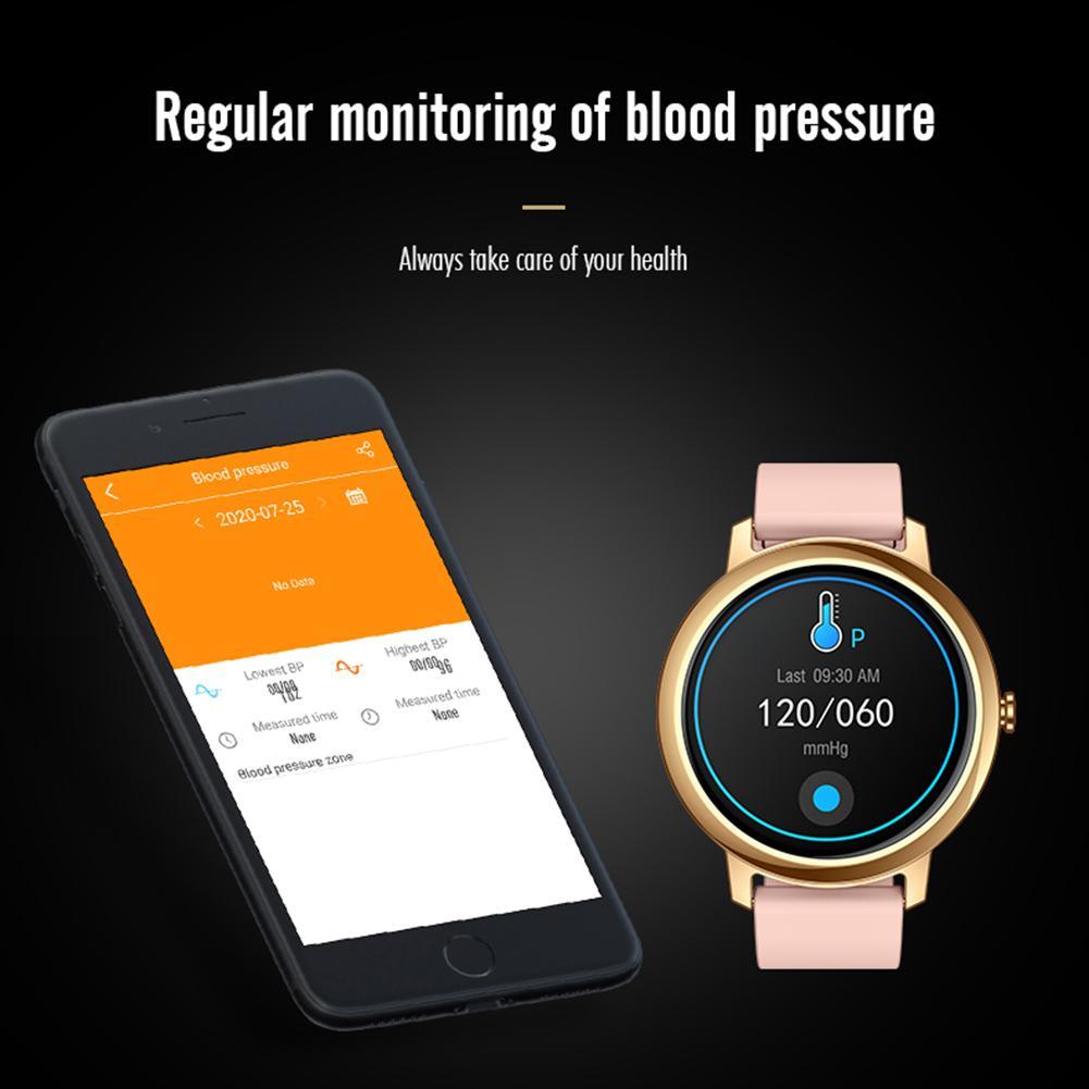 Изображение товара: Смарт-часы Rondaful круглые, 1,3 дюйма, измерение артериального давления, пульсометр, шагомер, Bluetooth