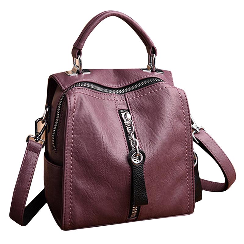Изображение товара: Женский рюкзак из искусственной кожи, многофункциональный рюкзак на плечо, школьные сумки для девочек-подростков, милый модный рюкзак для девочек
