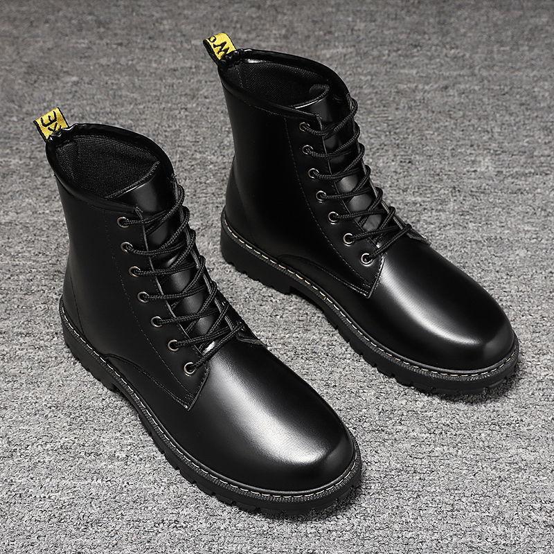 Изображение товара: Ботинки мужские ботинки средней посадки кожаные ботинки с высоким берцем в британском стиле модные мужские ботинки универсальные короткие ботинки кожаные ботинки