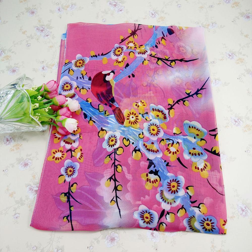 Изображение товара: Женский модный длинный цветочный шифоновый шарф с принтом, зимняя накидка, шаль