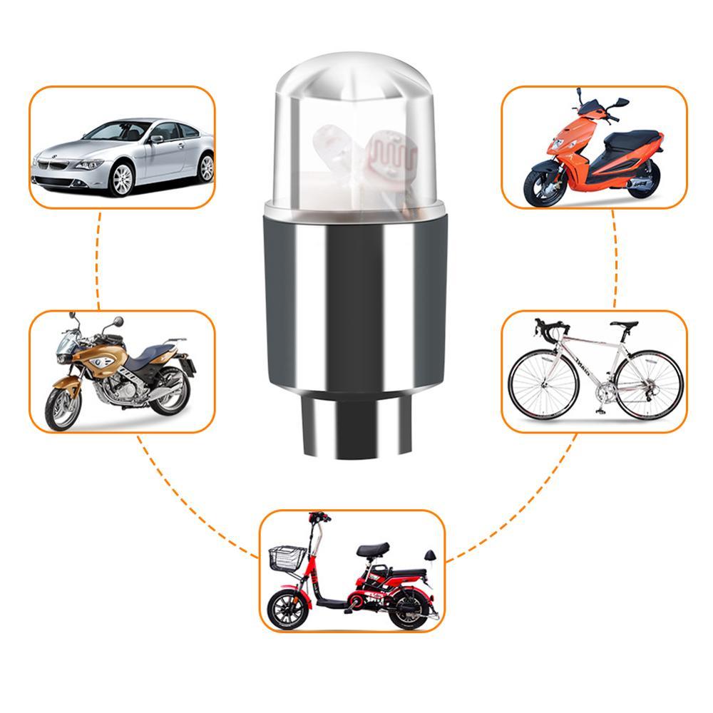 Изображение товара: 4 шт. велосипедные фары, шины для мотоцикла и автомобиля, алюминиевые воздушные клапаны, колпачки, декоративная лампа для колес, Цветной СВЕТОДИОДНЫЙ мигающий светильник