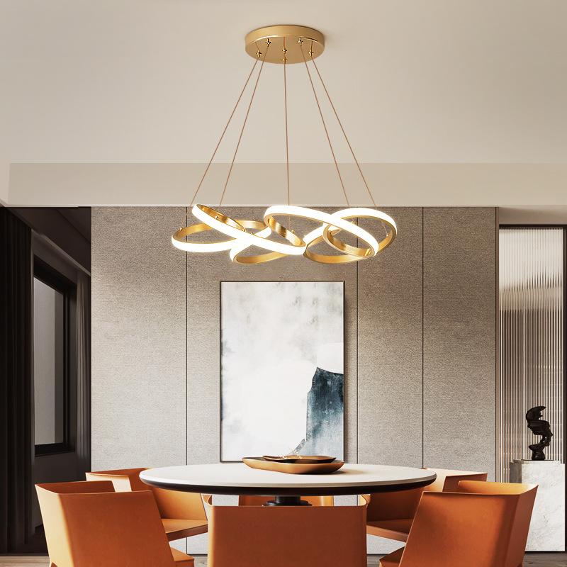 Изображение товара: Modern Minimalist Personality Art Aluminum Circle Shaped Ring-shaped Living Room Bedroom Chandelier Led Dining Room Chandelier
