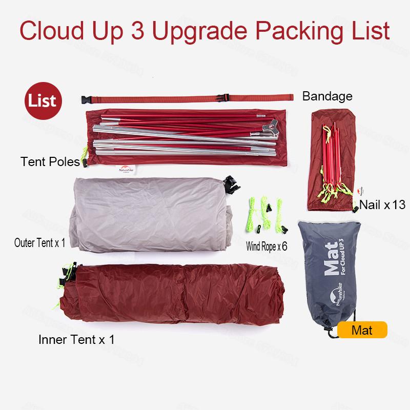 Изображение товара: Naturehike Upgraded Cloud Up 3 Tent 3 Person Ultralight Outdoor Travel Hiking Camping Tents Portable Waterproof Breathable