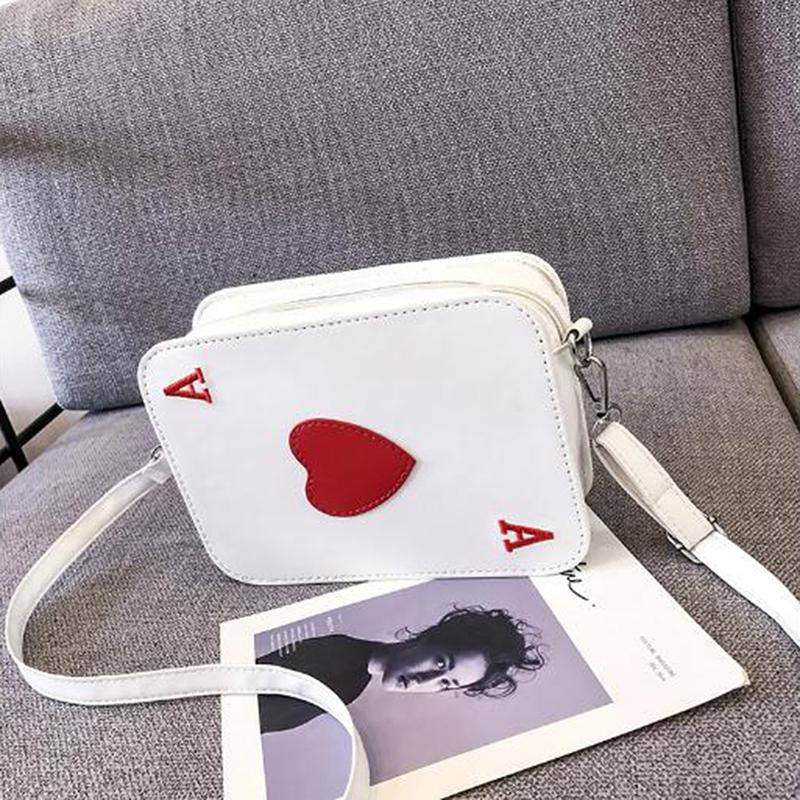 Изображение товара: Корейская версия Новая креативная забавная сумка-мессенджер игральные карты форма Забавный подарок сердце Упаковка Кубики сумка через плечо