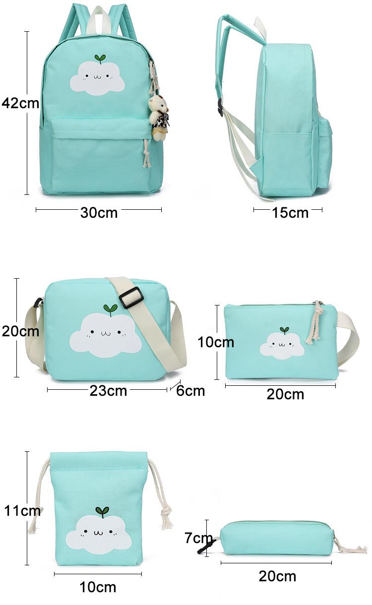 Изображение товара: Детские школьные ранцы для девочек, рюкзаки с мультяшным принтом для детей, сумки на плечо для мальчиков, холщовые рюкзаки для студентов и ноутбуков, 5 шт./компл.