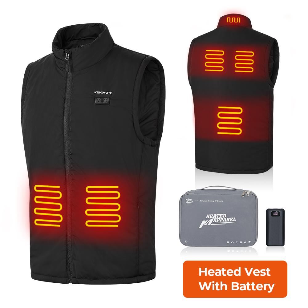 Изображение товара: Куртка KEMIMOTO с электрическим подогревом, моющийся жилет с подогревом USB, зимний Аккумулятор, для мотоцикла, лыжного спорта, велосипеда, пешего туризма, с регулируемой температурой