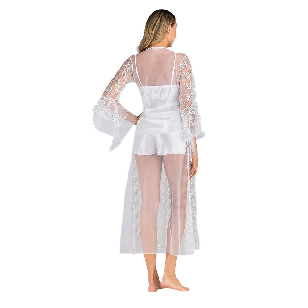 Изображение товара: Женское сексуальное нижнее белье, кружевное платье, прозрачная сетчатая ночная рубашка, будуарная ночная рубашка