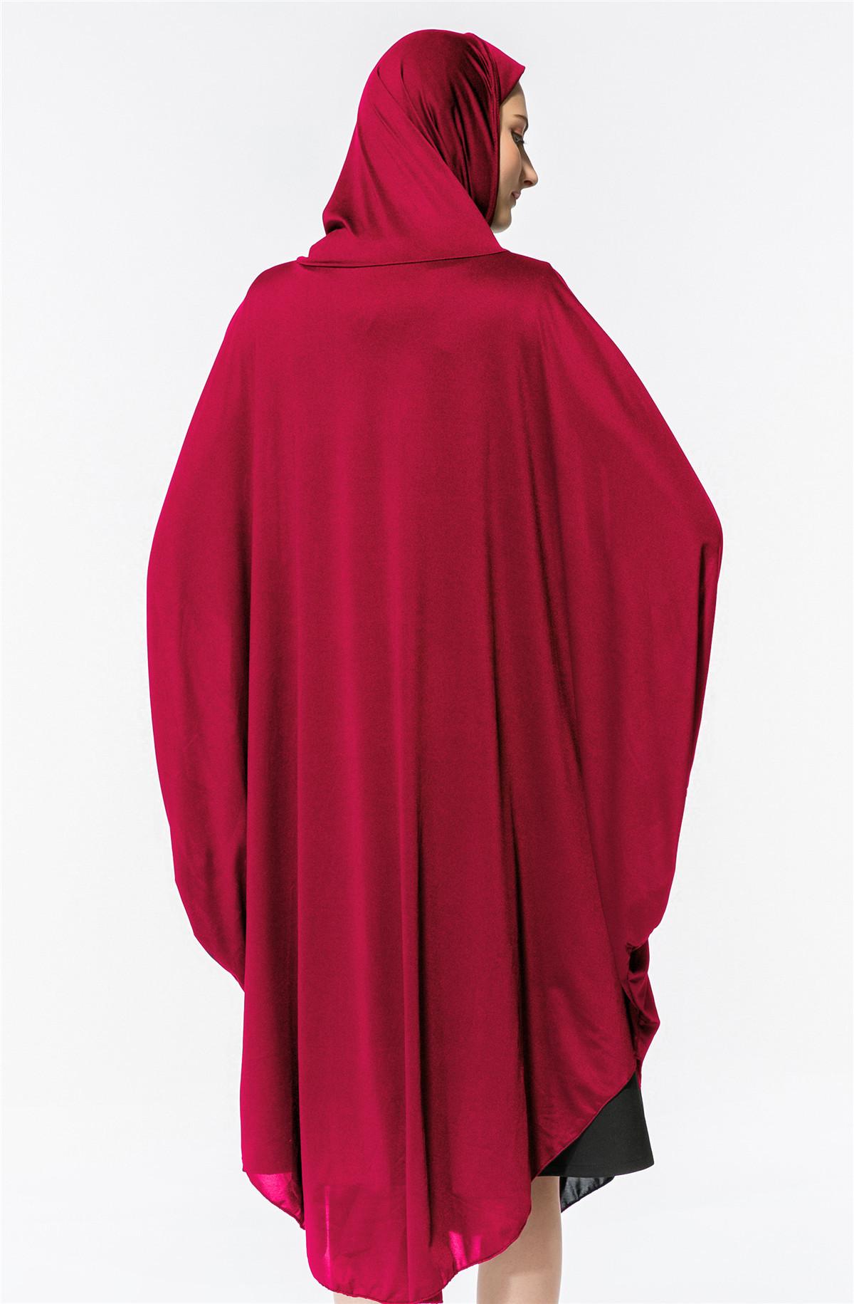Изображение товара: Арабское мусульманское женское платье для молитвы, рукав летучая мышь, с капюшоном, платье для молитвы, мусульманский халат, мусульманский халат, абайя, молитва, хиджаб, платье